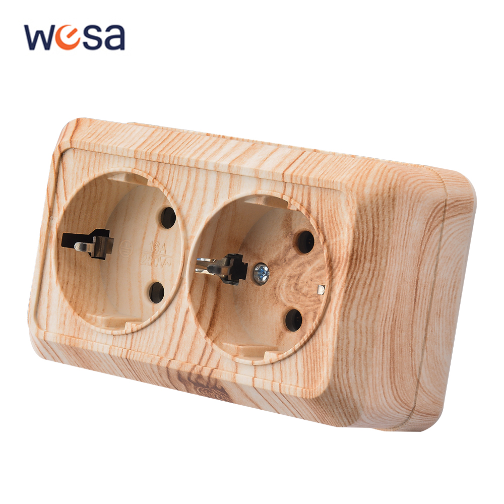 Outdoor Power Parts - Wood Paint Wall Surface 2 Sockets