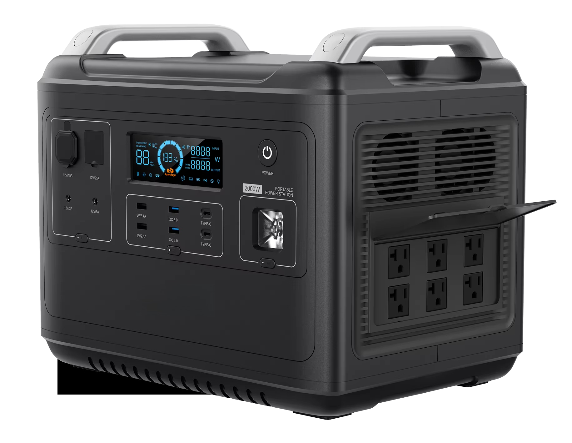 Outdoor Power Group - 2000W portable power station solar generator
