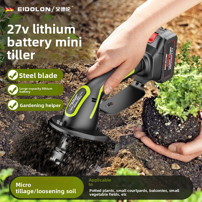 Garden Tiller Mini - New Electric Handheld Cultivator Lithium Battery