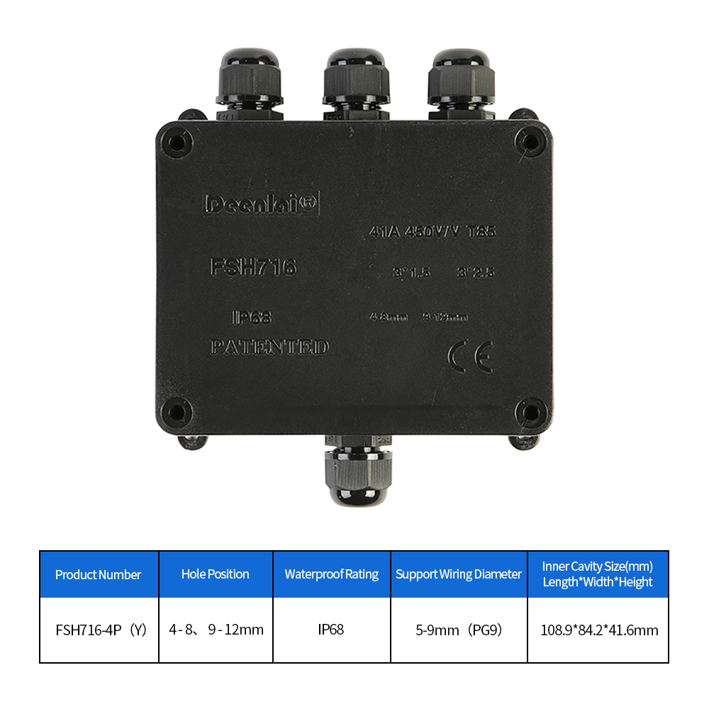 IP68 External Junction Box 4 W - Outdoor Power Cable Junction Box 评论和价格