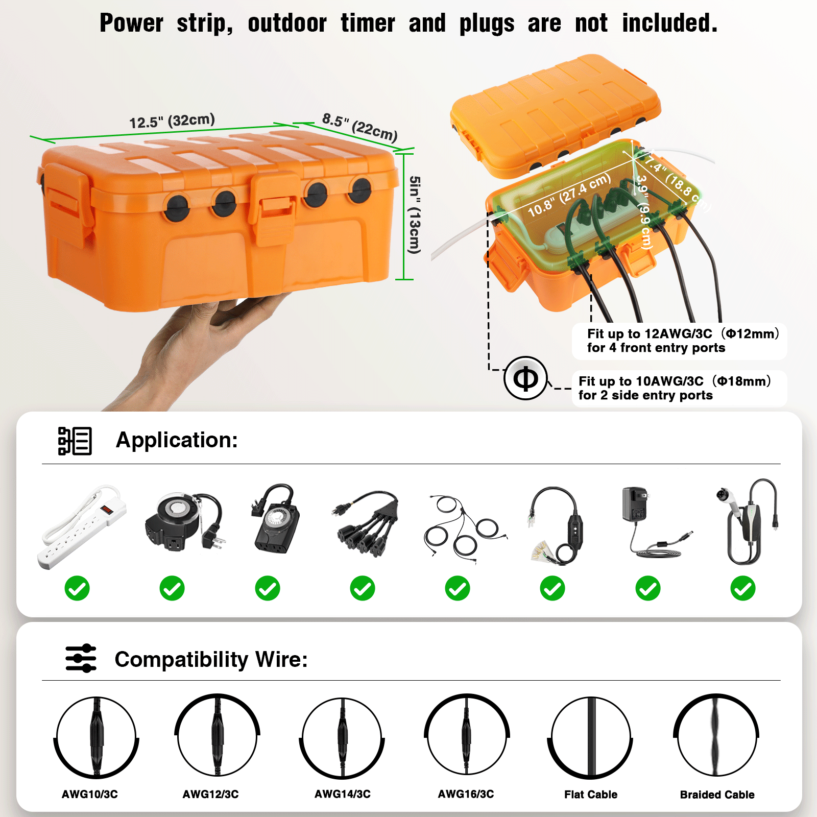 Large Outdoor Waterproof Elect - Outdoor Power Cable Junction Box 评论和价格