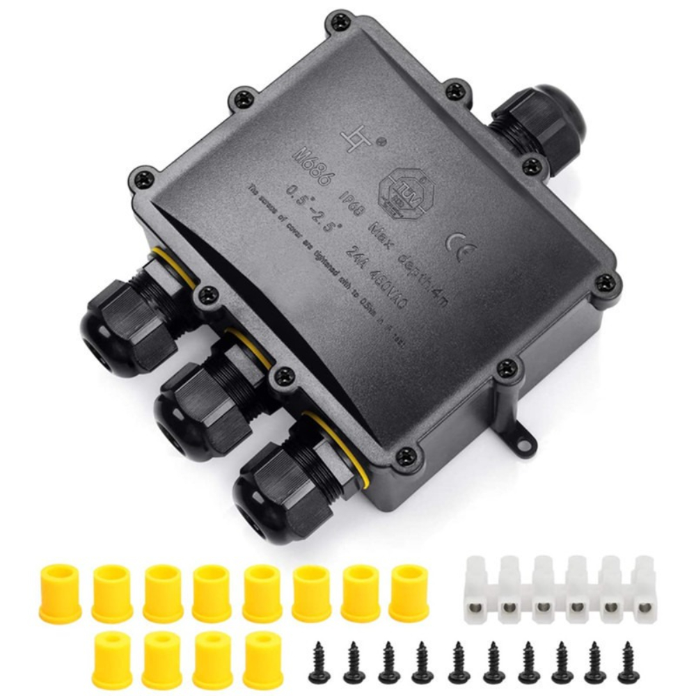 4Way 1In3Out IP68 Waterproof 4 - Outdoor Power Cable Junction Box 评论和价格