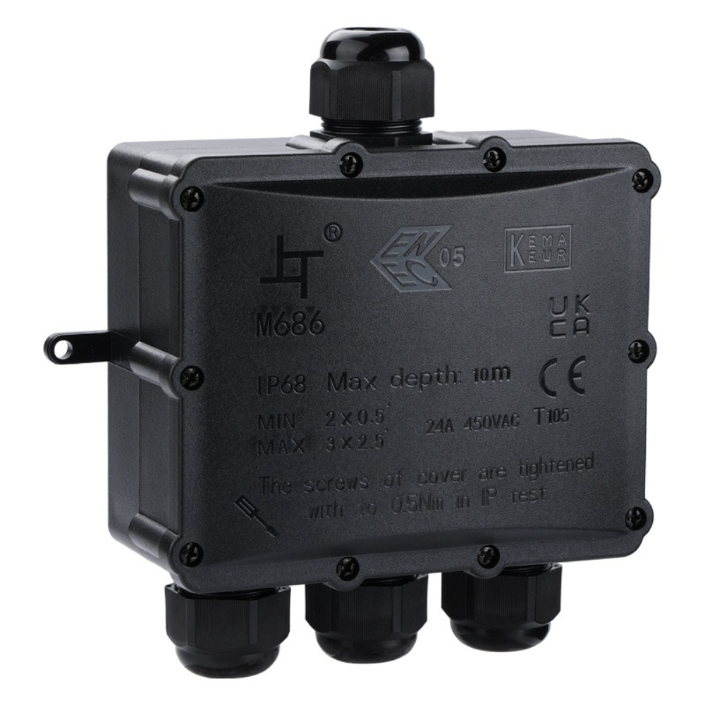 4Way 1In3Out IP68 Waterproof 4 - Outdoor Power Cable Junction Box 评论和价格