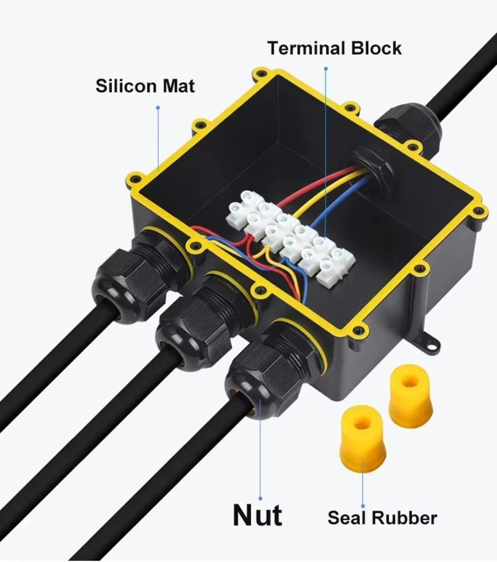 4Way 1In3Out IP68 Waterproof 4 - Outdoor Power Cable Junction Box 评论和价格