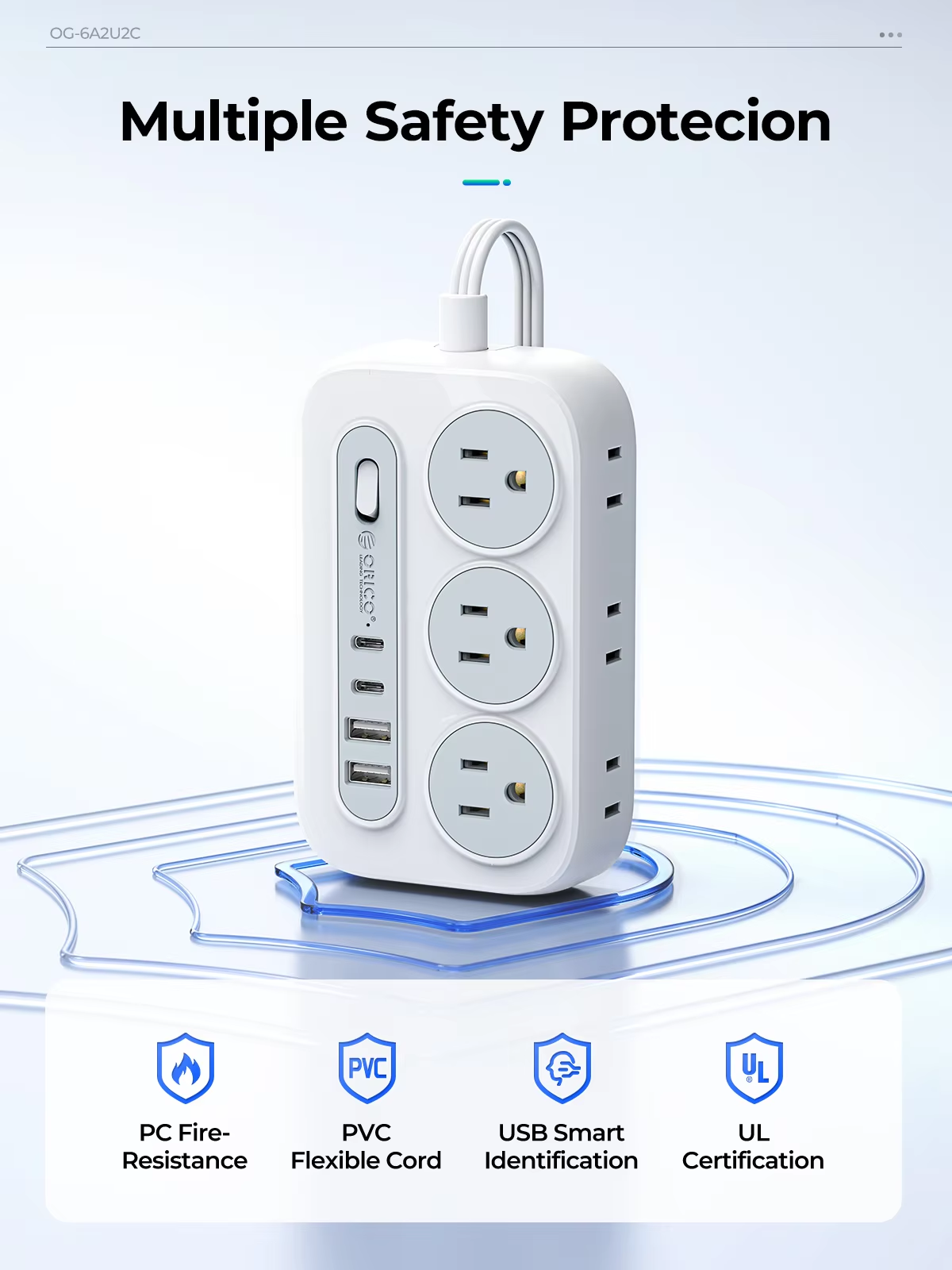 ORICO Power Strip 6 AC Outlets - Outdoor Power Adapter Usb C 评论和价格