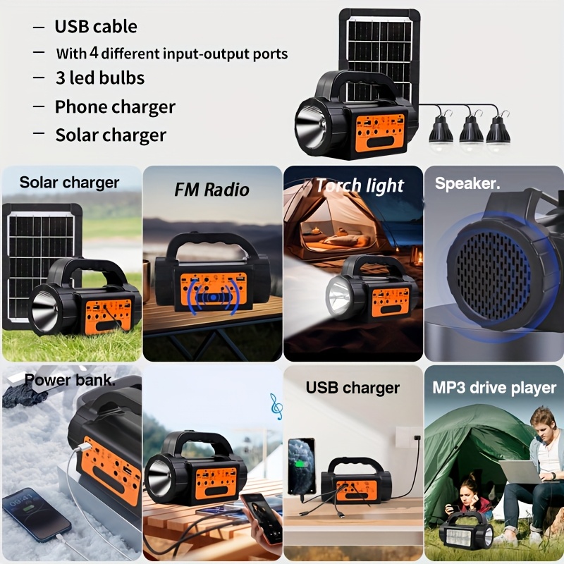 Solar Rechargeable Camping Lig - Outdoor Power Station 评论和价格