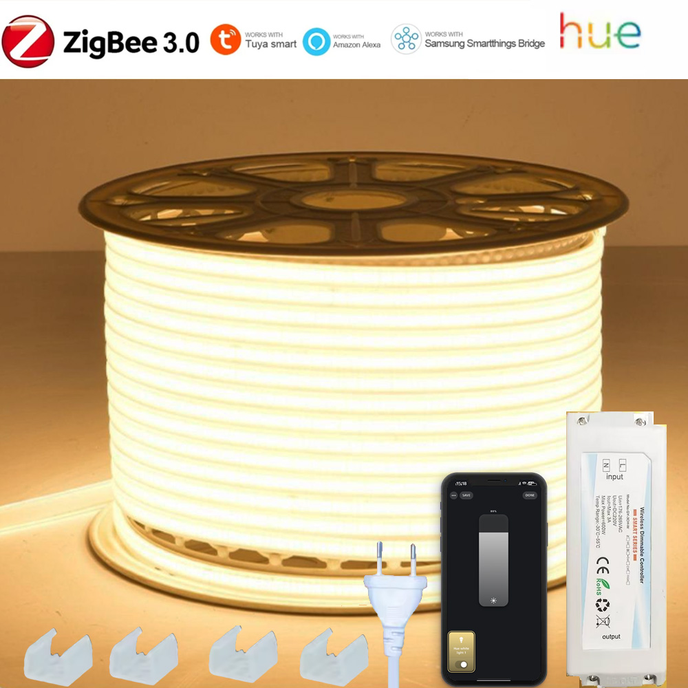 ZIGBEE 3.0 220V COB LED Strip  - Outdoor Power Point Zigbee 评论和价格