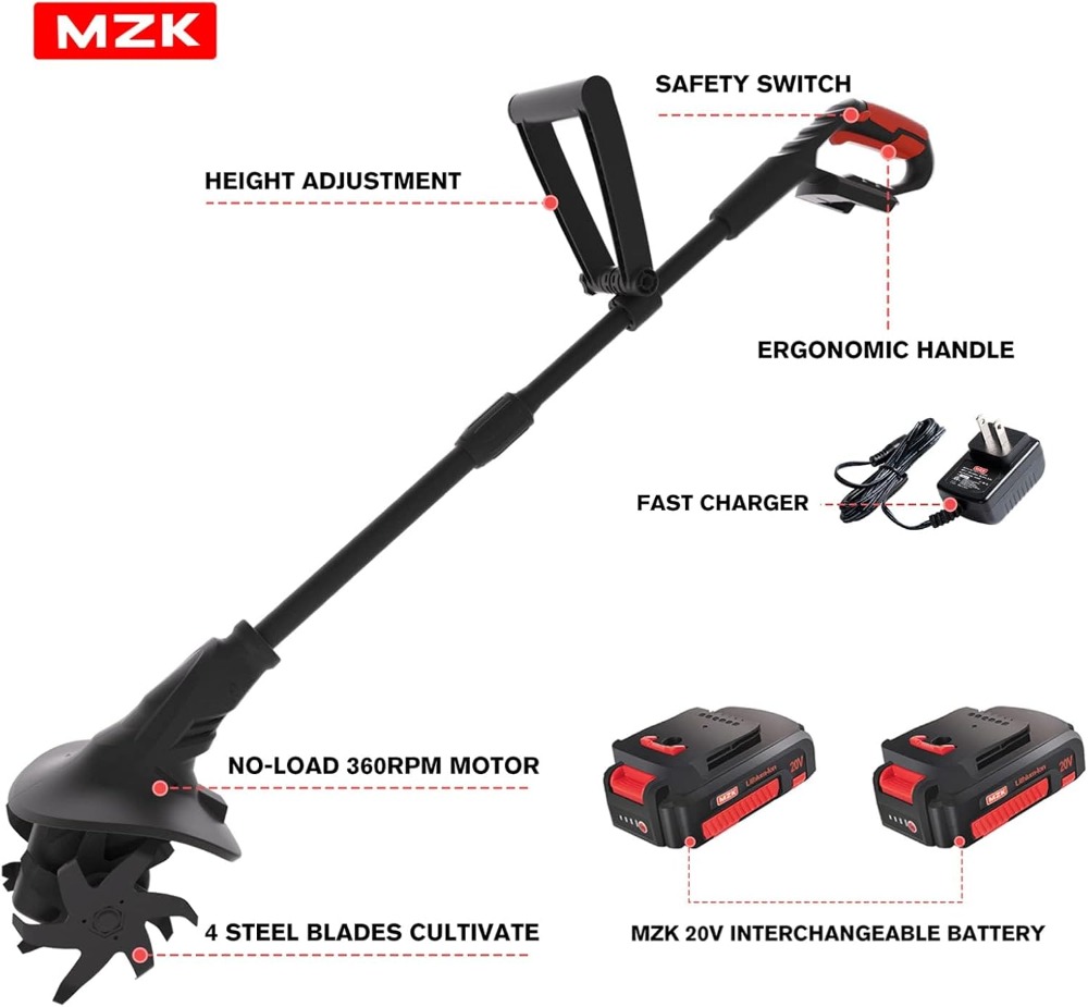 20V Cordless Tiller Cultivator - Garden Tiller Mini 评论和价格