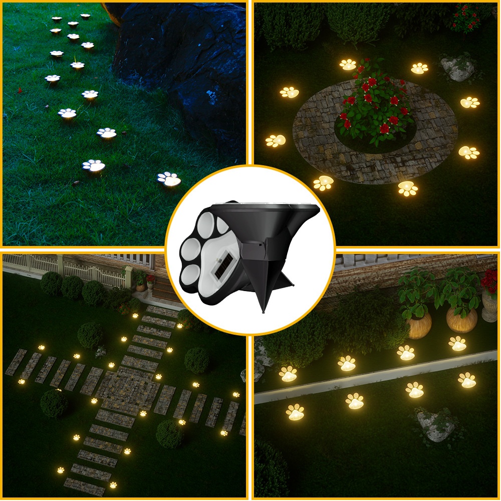 Solar Powered LED Dog Paw Prin - Outdoor Power Parts 评论和价格
