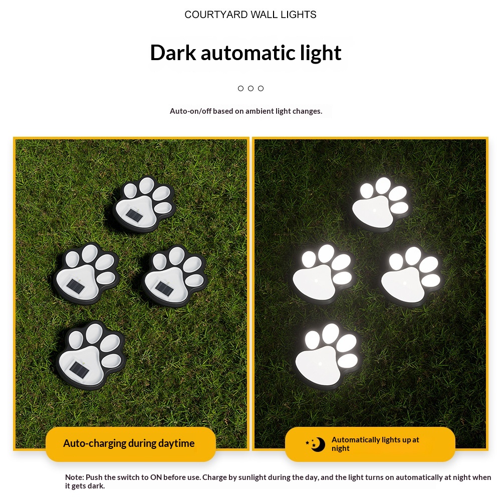 Solar Powered LED Dog Paw Prin - Outdoor Power Parts 评论和价格