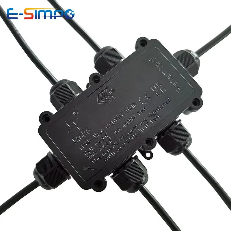 6Way 1IN5Out IP68 Underwater P - Outdoor Power Cable Junction Box 评论和价格